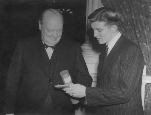 Liverymen Winston Churchill with the winner of the first King's Silver Medal 1945